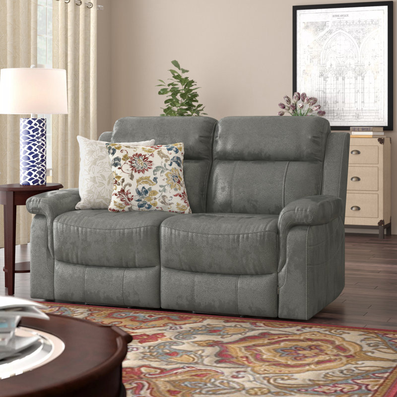 Red Barrel Studio® Longbridge 65" Wide Faux Leather Pillow Top Arm